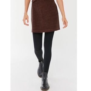 NWT 2 Pair Black Lined Tights Opaque Footless